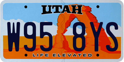 UT license plate W958YS