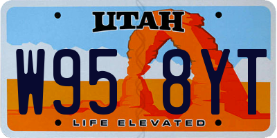 UT license plate W958YT