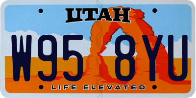 UT license plate W958YU