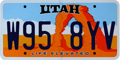 UT license plate W958YV