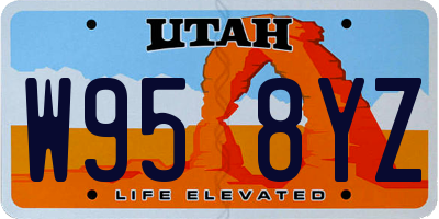 UT license plate W958YZ