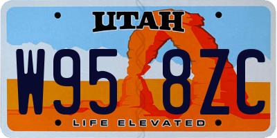 UT license plate W958ZC