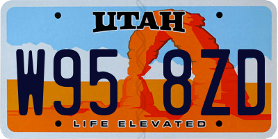 UT license plate W958ZD