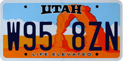 UT license plate W958ZN