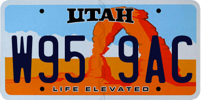 UT license plate W959AC