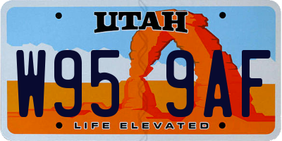 UT license plate W959AF