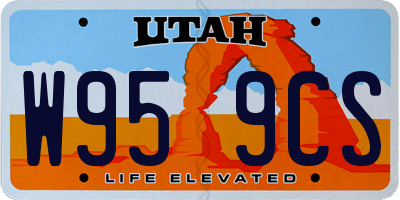 UT license plate W959CS