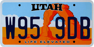 UT license plate W959DB