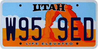 UT license plate W959ED
