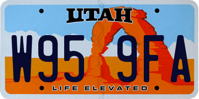 UT license plate W959FA