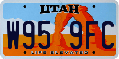 UT license plate W959FC