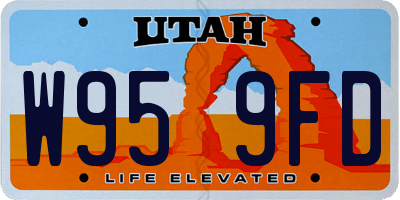 UT license plate W959FD