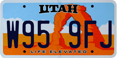 UT license plate W959FJ