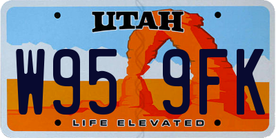 UT license plate W959FK