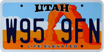 UT license plate W959FN