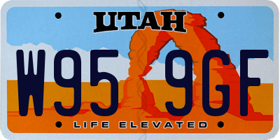UT license plate W959GF