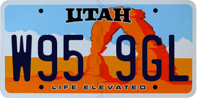 UT license plate W959GL