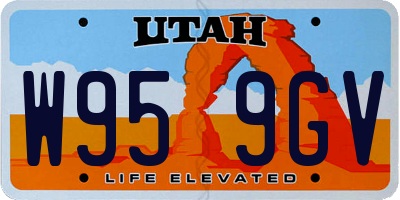 UT license plate W959GV