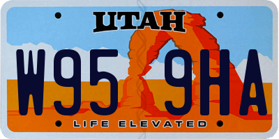 UT license plate W959HA