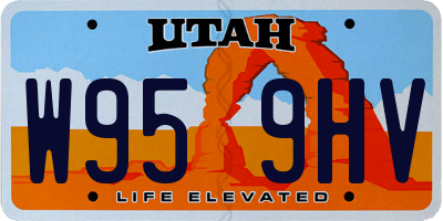 UT license plate W959HV