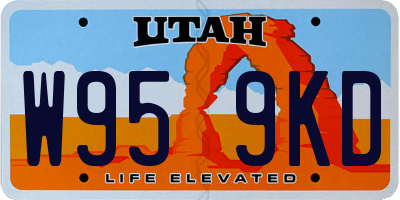 UT license plate W959KD