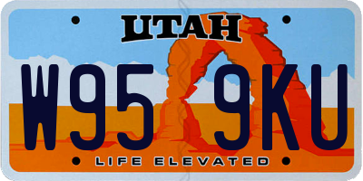 UT license plate W959KU