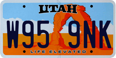 UT license plate W959NK
