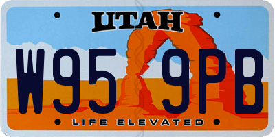UT license plate W959PB