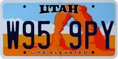 UT license plate W959PY