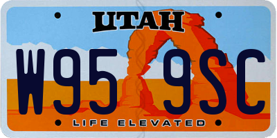 UT license plate W959SC