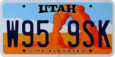 UT license plate W959SK