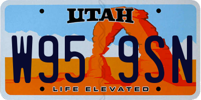 UT license plate W959SN