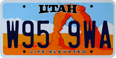 UT license plate W959WA