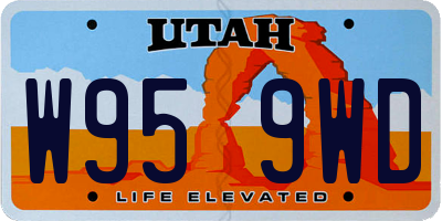 UT license plate W959WD