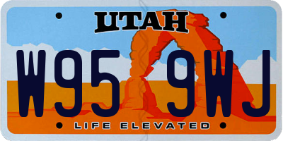 UT license plate W959WJ