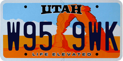 UT license plate W959WK