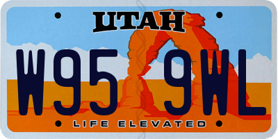UT license plate W959WL
