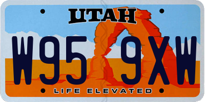 UT license plate W959XW