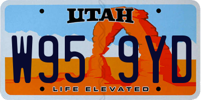 UT license plate W959YD