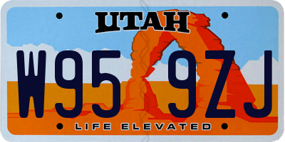 UT license plate W959ZJ