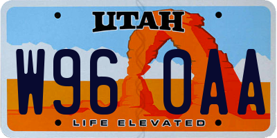 UT license plate W960AA