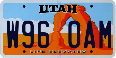 UT license plate W960AM