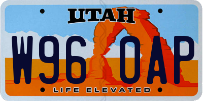 UT license plate W960AP