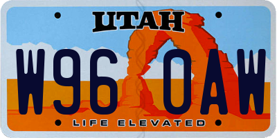 UT license plate W960AW