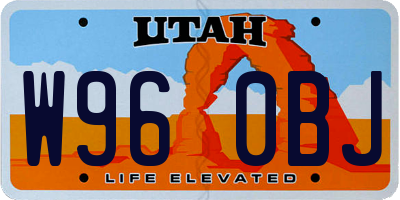 UT license plate W960BJ
