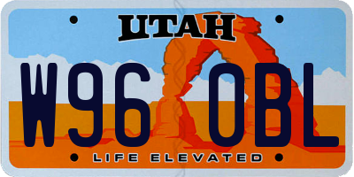 UT license plate W960BL