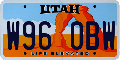 UT license plate W960BW