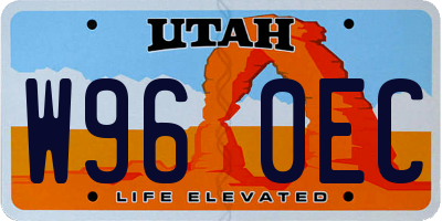 UT license plate W960EC