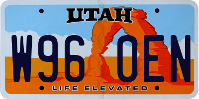 UT license plate W960EN