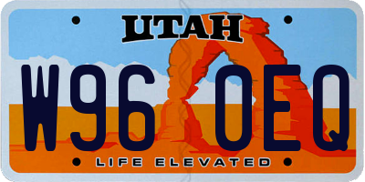 UT license plate W960EQ